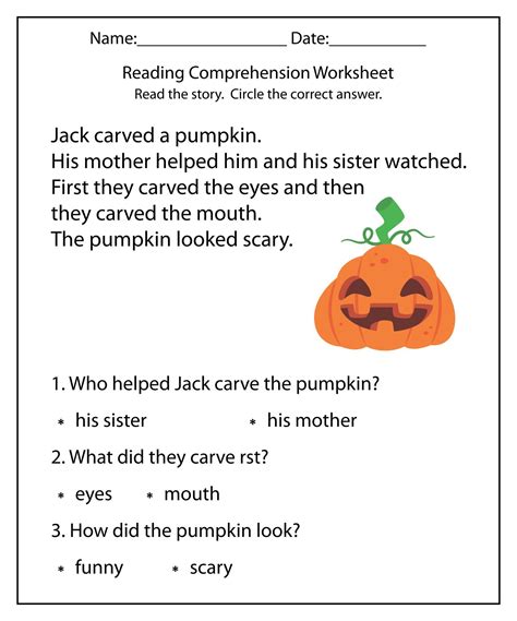 15 Best Printable Halloween Worksheets And Stories Halloween Reading