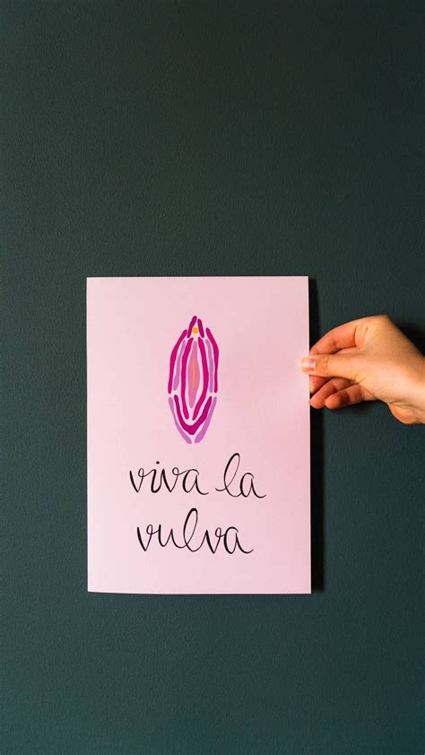 Poster With Viva La Vulva Art Print Mural Wall Decoration Illustration Feminism Self Love Labia