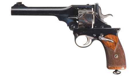 Webley Fosbery 45 Acp Automatic Revolver W Clips Rock Island Auction