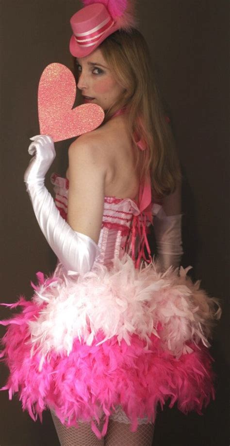 Pink Lady Burlesque Costume Corset Can Can Showgirl Feather Etsy
