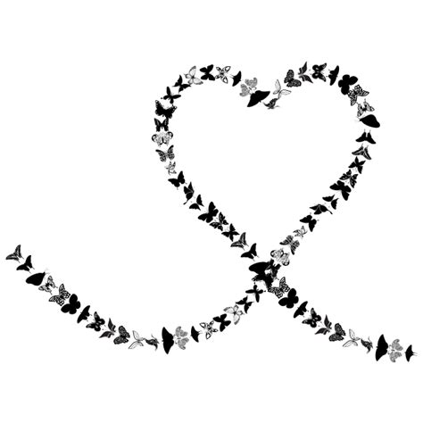 Butterflies Heart Trail Free Svg