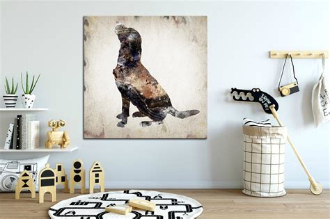 Dog Canvas Wall Art Abstract Dog Print On Canvas Home Pet Wall Etsy