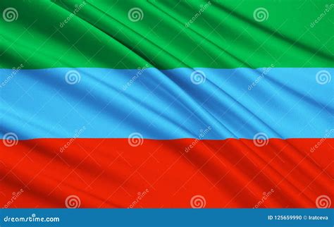 Flag Of Republic Of Dagestan Russian Federation Stock Illustration