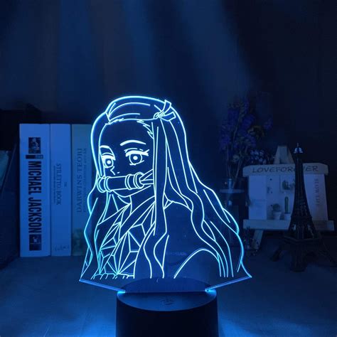 3d Illusion Lamp Anime Kamado Nezuko Silhouettes Laser Engraved Kawaii