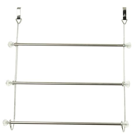 Home Basics 3 Tier Chrome Plated Steel Over The Door Towel Rack The