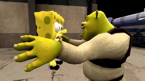 Sfm Spongebob Meets Shrek First Animation K Youtube