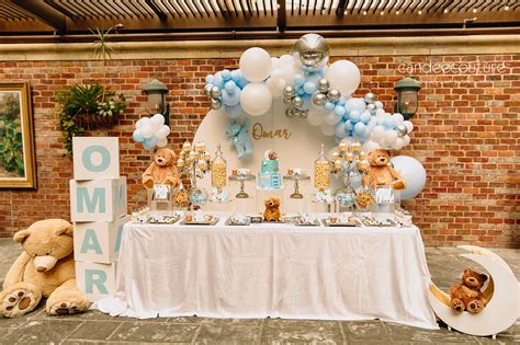 Teddy Bear Themed 1st Birthday Party Dessert Table Candee Couture