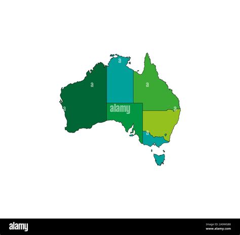 Mapa De Australia Los Estados Mapa De La Frontera Ilustración