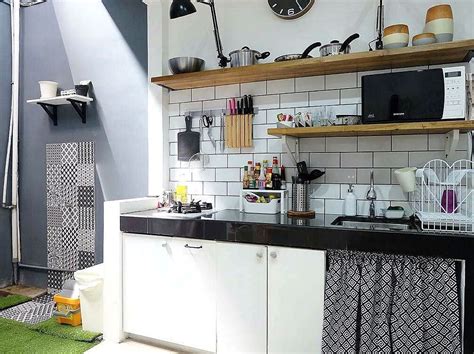 model motif keramik dapur sederhana sempit kecil dapur luar ruangan