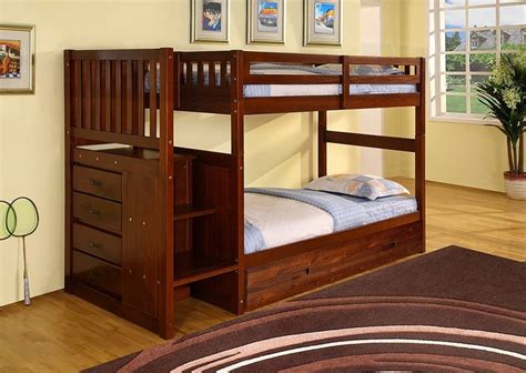 Discovery World Furniture Staircase Bunk Bed With Trundle