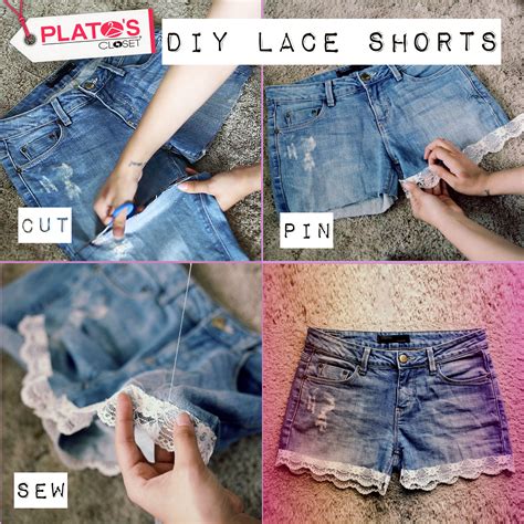 Diy Video On How To Turn Old Worn Jeans Into Cute Lace Shorts Diy
