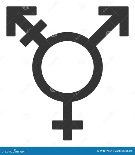 Three Gender Symbol Raster Icon Flat Illustration Stock Illustration Illustration Of