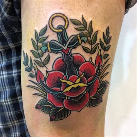 Anchor tattoo can be done with flowers, star, heart, ship, quotes and many others. 70 Traditional Anchor Tattoo Designs For Men - Vintage Ideas