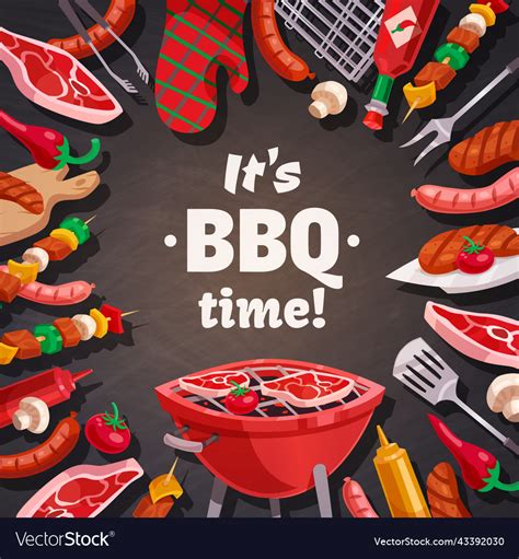 Grill Bbq Time Background Royalty Free Vector Image