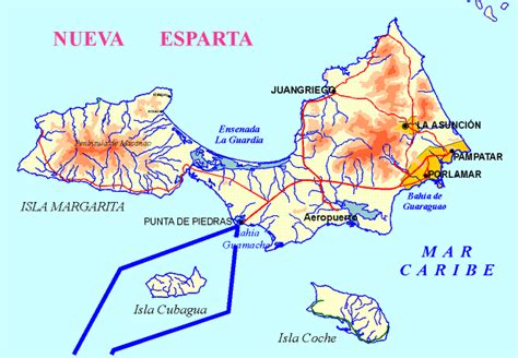 Mapa Isla Margarita Mapa Nueva Esparta