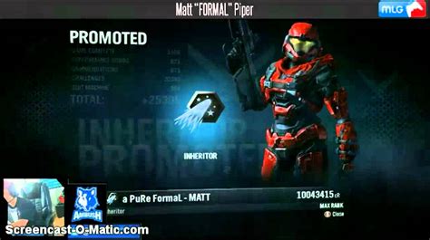 Halo Reach Mlg Pro Formal Online Inheritor Rank Up ♦ Hd Youtube