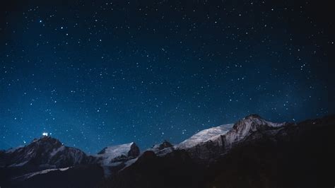 Download Wallpaper 1920x1080 Night Mountains Stars Nature Sky Full