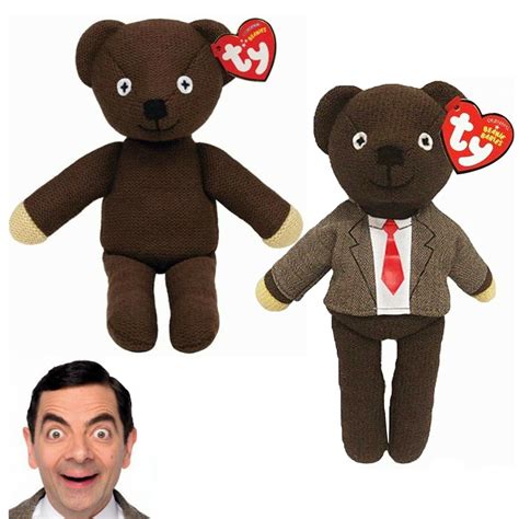 Mr Bean Teddy Bear Toy Cartoon Figure With Suit Knitted Beanie Etsy