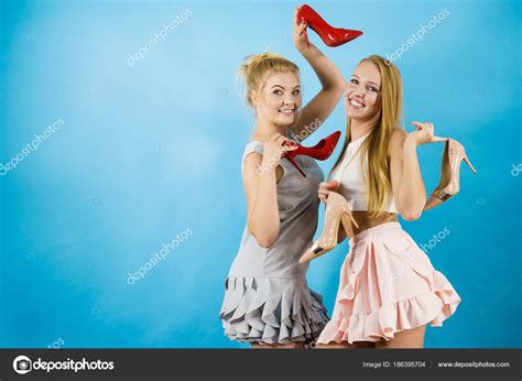 Women Presenting High Heels Shoes Stock Photo By Anetlanda 186395704