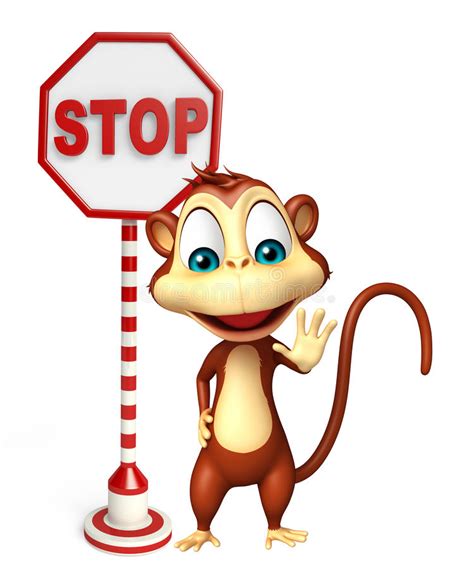 By the spirit you put to death the deeds of the flesh. Fun Monkey Cartoon Character With Stop Sign Stock ...