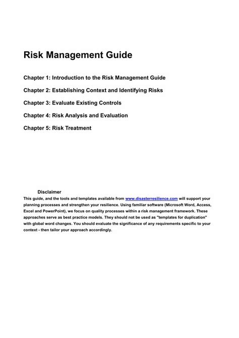 Pdf Risk Management Guide 11 Internodesaltersrisk Management