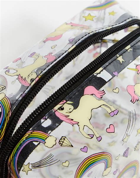 Asos Asos Unicorn And Rainbow Clear Make Up Bag At Asos