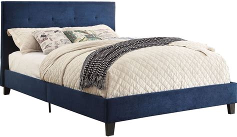 Find new platform upholstered beds for your home at joss & main. Brice Blue King Upholstered Platform Bed from Homelegance | Coleman Furniture