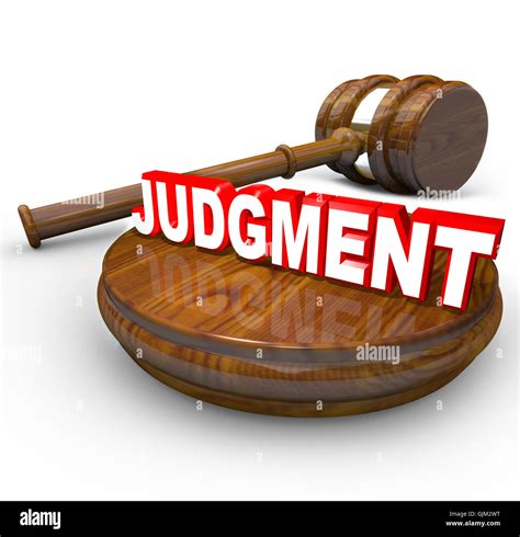 Judgment Word And Gavel Final Decision Legal Court Stock Photo Alamy