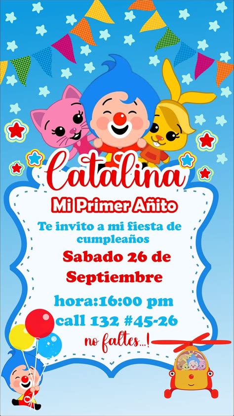 Invitacion Plim Plim In 2021 Carnival Birthday Baby Shower Invitations