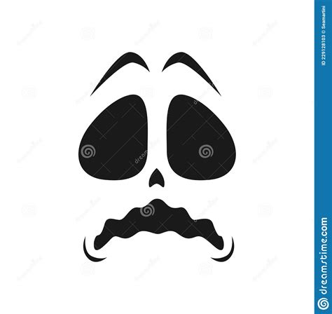 Frightened Ghost Face Vector Icon Halloween Emoji Stock Vector