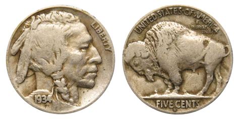 It's not on the obverse (heads side) as it is on more modern nickels. 1934 D Buffalo Nickels Indian Head Nickel - Line Type ...