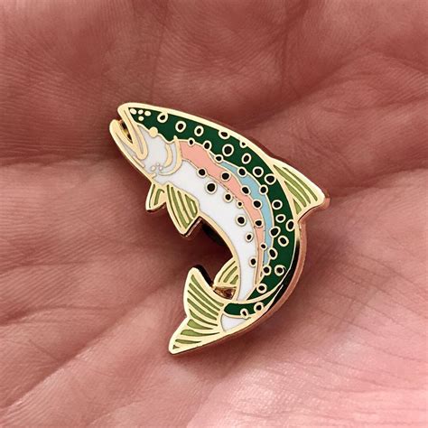 Rainbow Trout Enamel Pin Lapel Pin Badge Etsy