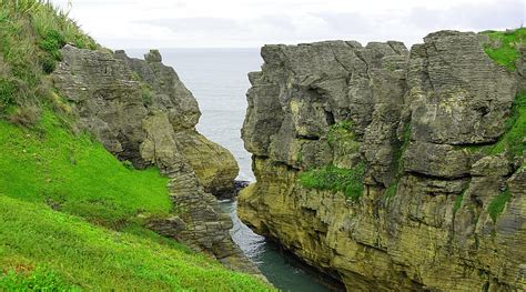 Hd Wallpaper Gray Concrete Mountain Pancake Rocks New Zealand West