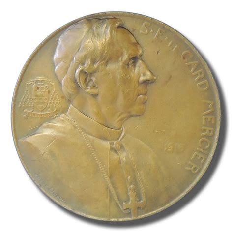 Cardinal Mercier Shepherd Among His Flock 1916 Belgian Bronze Medal