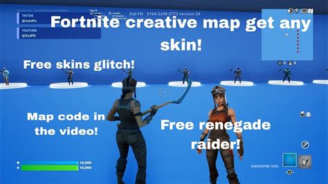 Fortnite Creative Map Get Any Skin New Free Skins Glitch Get Renegade
