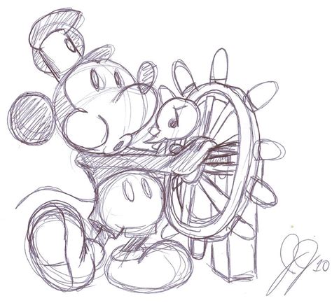 8) mickey has my heart! Steamboat Willie drawing. | Mickey mouse drawings, Disney ...