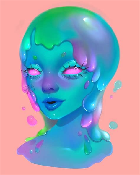 Slime Girl 💧 Neon Art Slimes Girl Character Design