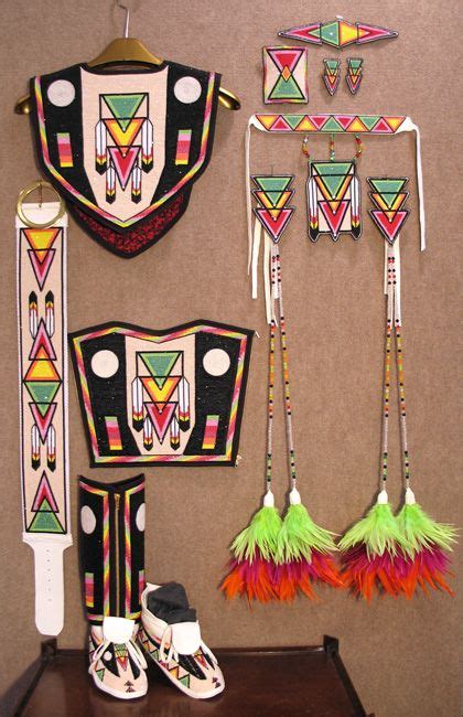 Native American Beadwork Shawl Set