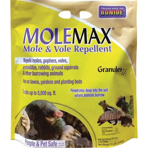 Bonide Molemax Mole And Vole Repellent Granules 10 Lbs Ready To Use