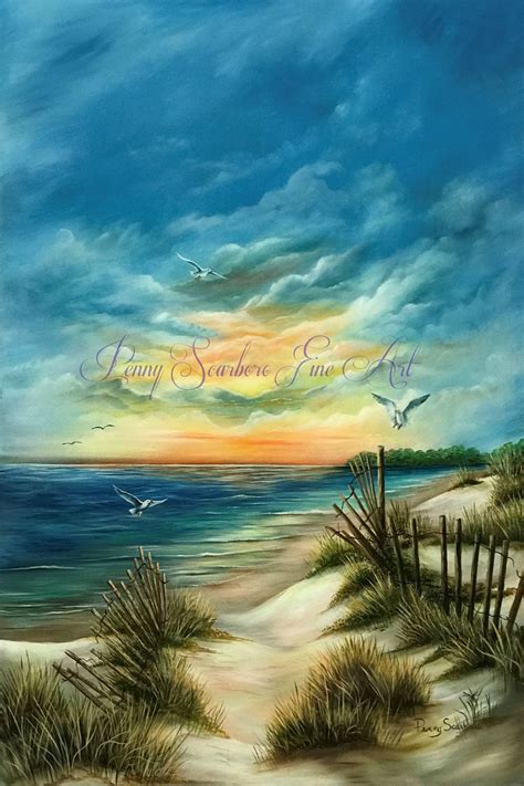 Beach Scene Painting Coastal Painting Ocean Painting Coastal Art