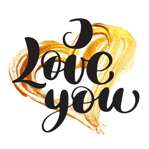Card Valentine I Love You Vector Lettering Stylish Text With A