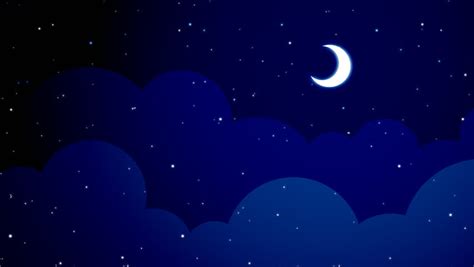 Animated Cartoon Desert Dunes On A Starry Night With Moon