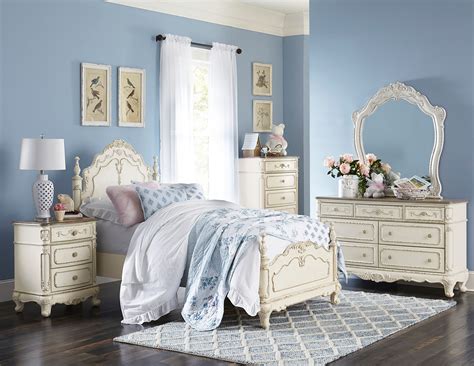 For a lovely furniture piece for your bedroom, might we suggest one of these elegant, mirrored armoire wardrobe. Cinderella Vintage Finish Twin Bedroom Collection | Las ...