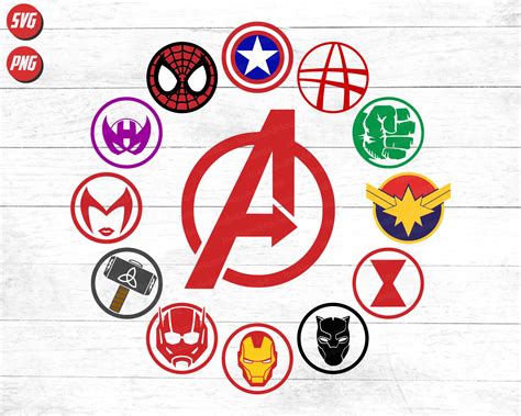 Avengers Endgame Logo Svg Set Marvel Symbol Avengers Logo Etsy