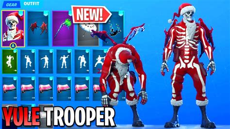 Fortnite New Christmas Skull Trooper Showcase Yule Trooper Youtube