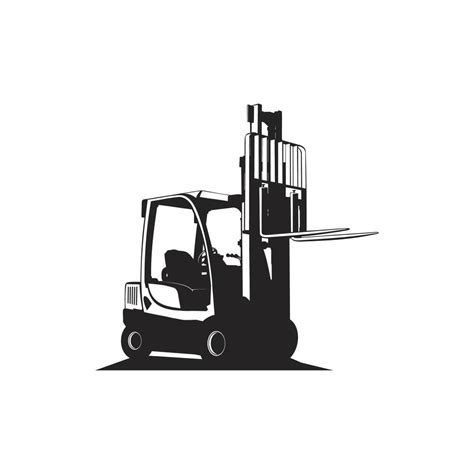 Forklift Silhouette Forklift Black And White 6132641 Vector Art At