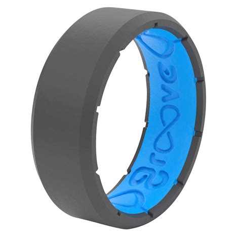 Groove Life Mens Round Deep Stone Gray Ring Silicone Water Resistant