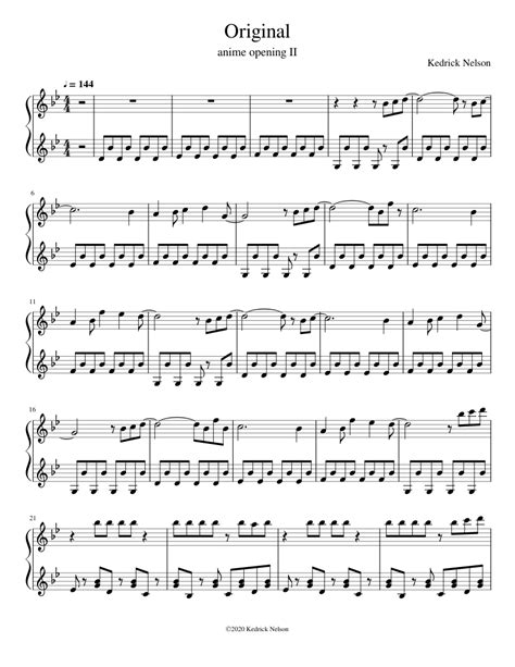 Anime, medium virtual piano sheets. Original Anime Op 2 Sheet music for Piano (Solo ...