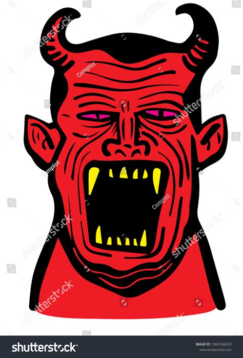 Angry Demon Roars Stock Vector Royalty Free 1360166033