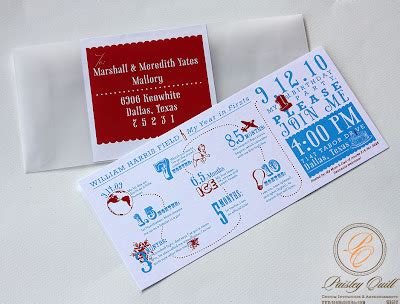 Paisley Quill: 1st Birthday Party Invitations